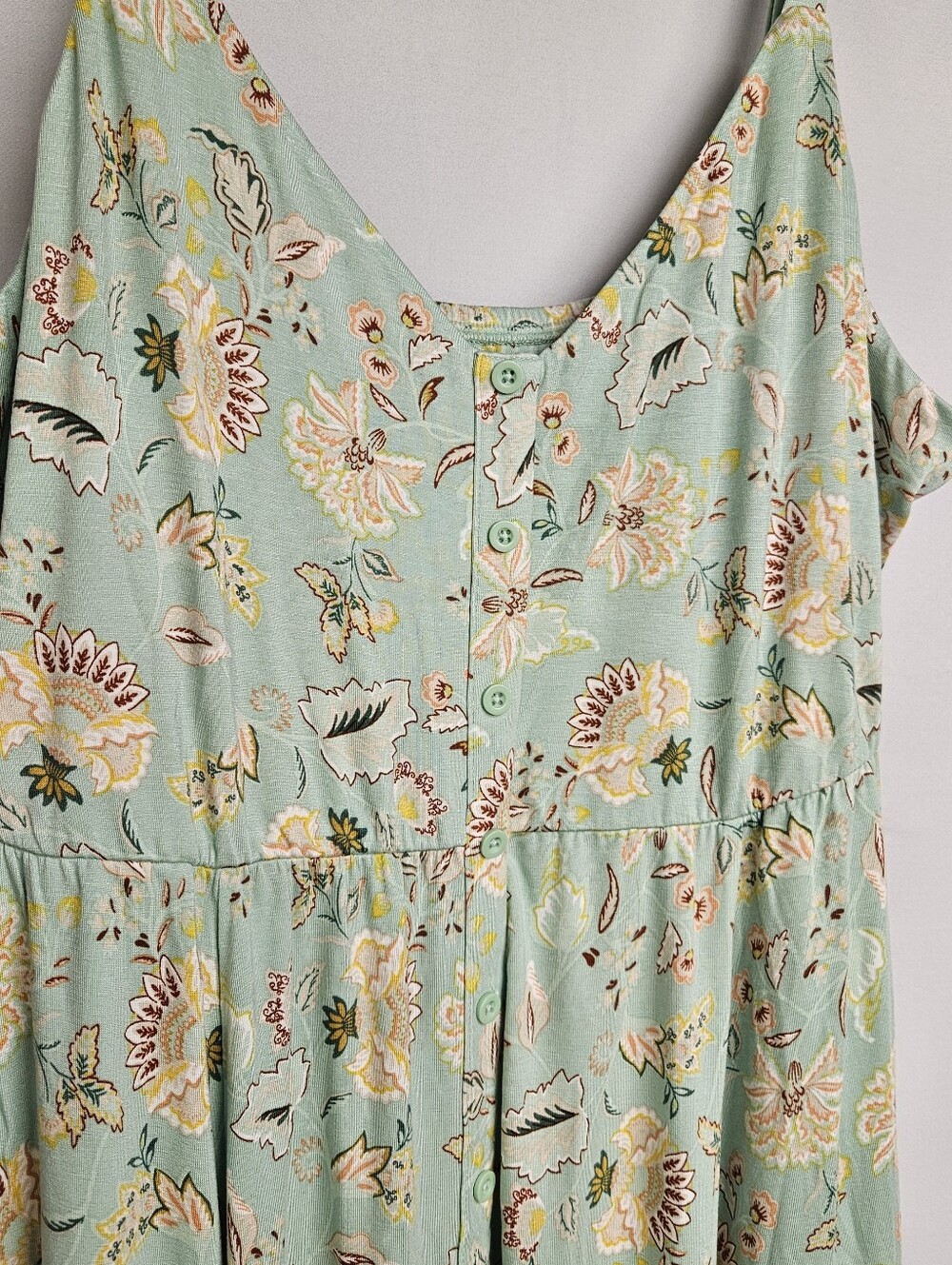 Torrid NWT Midi Super Soft Button-Front Skater Dress Size 2X Green Floral Pocket - Picture 4 of 12